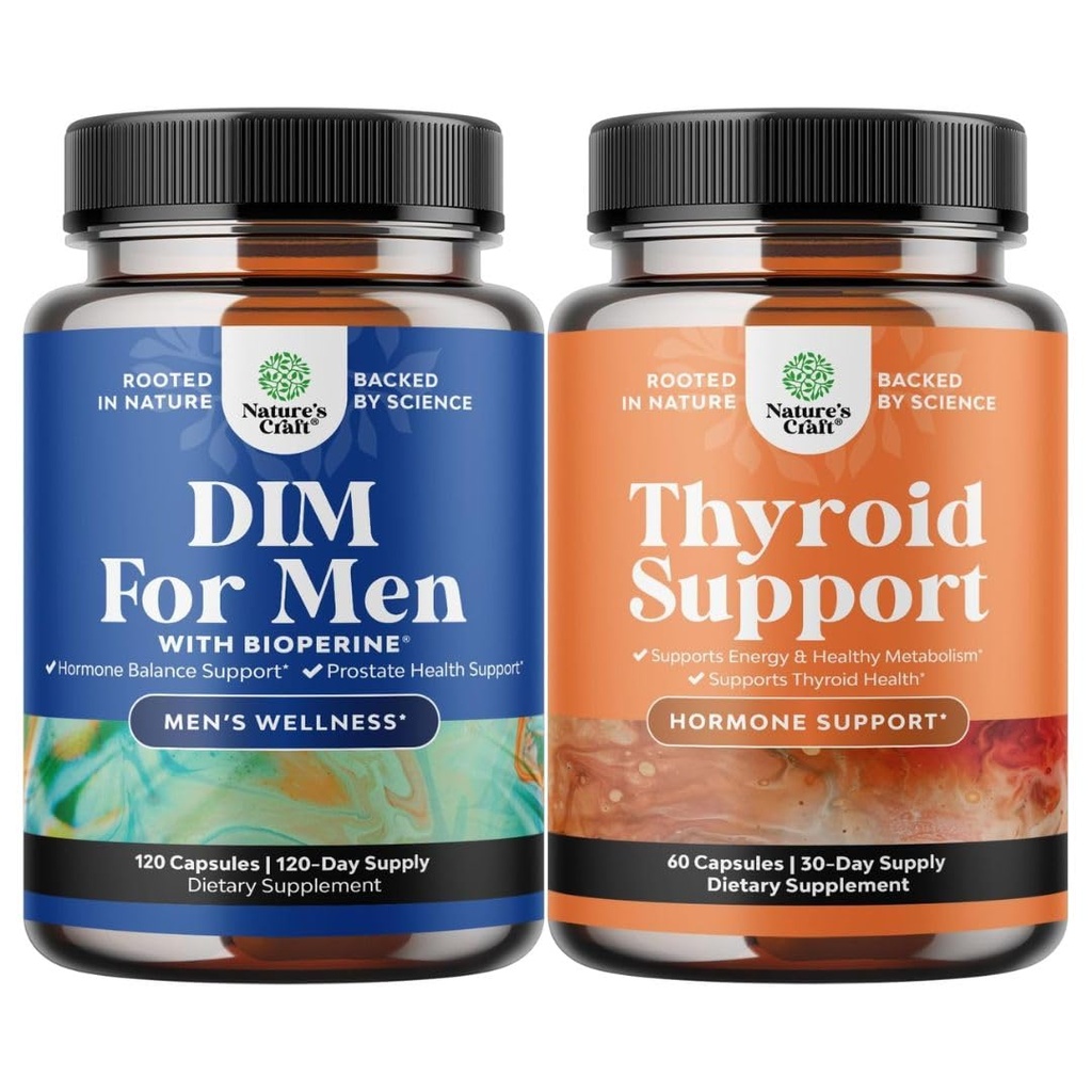Panax Ginseng Bioperine Grapeseed & Astragalus for Prostate Health and Herbal Thyroid Support Complex with L Tyrosine, Bladderwrack, Selenium & Purehwagandha