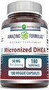 Amazing Formulas Micronized DHEA Supplement | 50 Mg per Service | 180 Veggie Capsules | Non-GMO | Gluten-Free | Made in USA