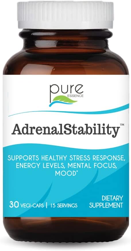 Saf Essence Tarafından Adrenal Stability - Adrenal Fatigue Supplement with Ashwagandha, Holy Basil, Supports Health Stress Response, Energy, Sleep (30 Caps)