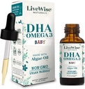 LiveWise Naturals DHA Omega-3 Υγρές σταγόνες για βρέφη και τοντλερς, Vegan-Friendly Omega-3 Βασικό συμπλήρωμα, προωθεί υγιή εγκέφαλο, μάτια, άμυνα του σώματος, το μωρό και τοντλερ διατροφή