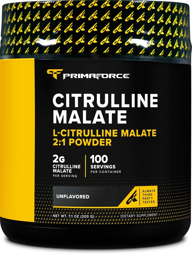 PrimaForce L-Citrulline Malate Toz, Unflavored Pre Workout Supplement, 200 Grams - Boosts Energy, Aids Recovery, Advanceds Strength Performansı – Vegan, Non-GMO