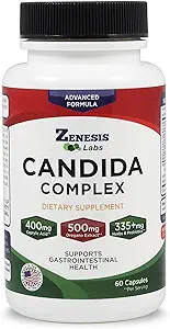 Zenesis Labs Candida Kompleks Cleanse Detox Caprylic Acid Supplement, Oregano Extract, Probiyotiks, Enzymes (60 Capsules, 30 Day Supply)