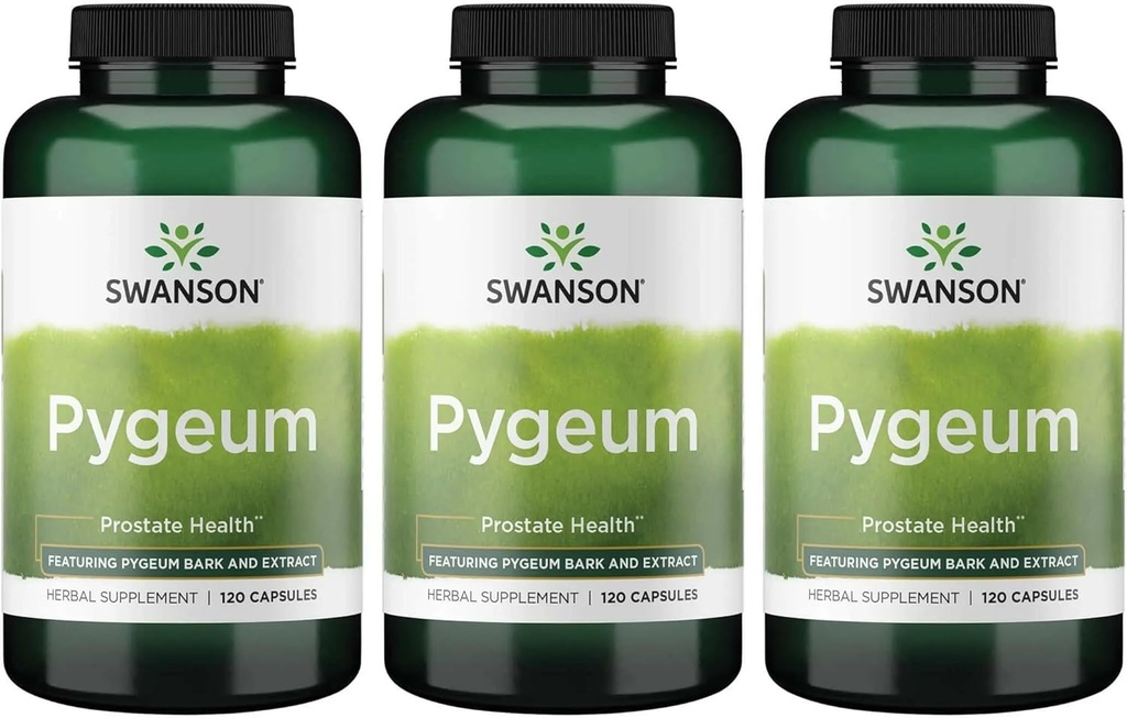 Swanson Pygeum - Herbal Supplement - Erkeklerin Sağlık Supplement - (120 Capsules Her, 400 mg) 3 Pack