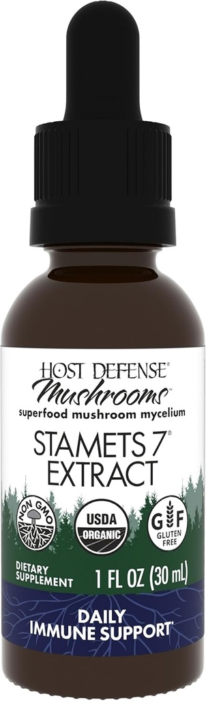 Home Defense Stamets 7 Extract - 7 Είδος Blend - συμπλήρωμα μανιταριών για την υποστήριξη του ανοσοποιητικού με Royal Sun Blazei, Cordyceps, Reishi, Maitake, Mane Lion, Chaga & Mesima - 1 fl oz (30 Services)*