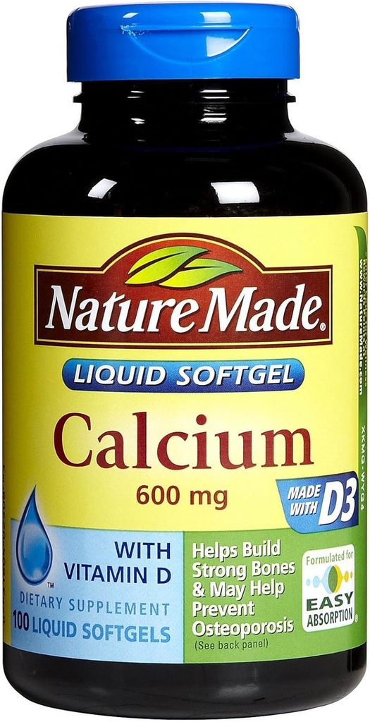 Nature Made Calcium 600 mg - 100 Softgels, Pack of 4