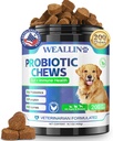 Köpekler için 200 PCS Probiyotikleri - Dog Probiyotik Chews for Gut Health, Digestive Support & Itchy Skin Relief Pet Diarrhea Gas Tedavisi - Probiyotiks, Digestive Enzymes, Prebiyotiks, Riley