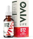 Vivo Life - Vitamin B12 Complex, Υψηλής ισχύος συμπλήρωμα υγείας, Orange Flavor Liquid Drops, 60ml, 60 Servings