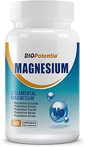 Magnesium Complex Supplement - Magnesium Capsules 500Mg with Glycinate, Citrate, Malate, Taurate & Orotate + B6 | Non-GMO, Gluten Free for Sleep, Muscle & Stress Relief | 60 Vegan Caps.