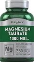 Piping Rock Magnezyum Taurate | 1000 mg | 250 Caplets | Chelated ve Buffered | Vegetarian, Non-GMO, Gluten Free Supplement Supplement Supplement