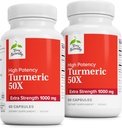 Terry Doğal Turmeric 50X - Beyin ve Kalp Sağlığı Desteği için Diyet Supplement - Ekstra Güçlü Turmeric to Aid Immune Health - Non-GMO Supplement - 60 Capsules, 2 Pack