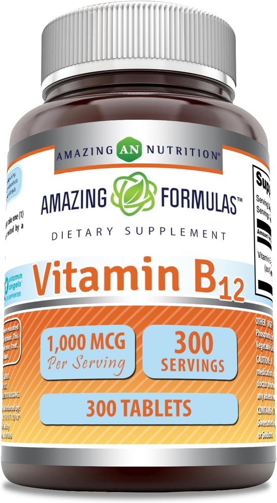 Amazing Formulas Vitamin B12 Supplement | 1000 Mcg per Service | Tabletler | Non-GMO | Gluten-Free | Made in USA (1 Pack, 300 Count)