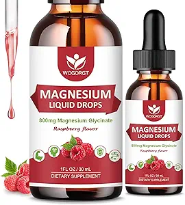 (2 Pack) Magnezyum Glycinate Liquid Drops with Citrate & Taurate - Yüksek Aborpsiyon 1000 mg Sıvı Magnezyum Kompleks with D3, GABA, L-theanine for Cognition, Muscle & Focus, Raspberry Flavor - 30mL