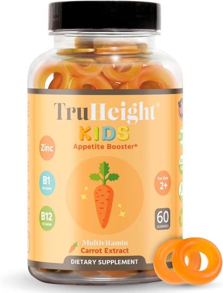 TruHeight Kids Appetite ATM Gummies (Ages 2+) All Natural Toddler, Kids & Youth Appetite Stimulant to Eat More - Kilo Win Supplements - Underweight Çocuklar için Vitaminler - Picky Eater