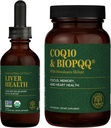 Global Healing Center - Liver Health & CoQ10 & BioPQQ with Shilajit Kit - Liquid Drops for Healthy Blood Flow, Vein Circulation & Advanced Heart, Brain Support for Concentration & Focus
