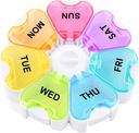 Büyük Haftalık Pill Organizer, Gelibo Push Open Düğme Pill Box 7 Gün, Açık Pill Case, Daily Medicine Organizer, Travel Pill Konteyner, Vitaminek for Drug, Supplements, Fish Oils