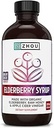 Zhou Beslenme Yaşlı-Mune+ Syrup - Organik Black Elderbery Syrup for Yetişkinler, Immune Support Elixir with Apple Cider Vinegar, Echinacea Tincture, Natural Wellness - 8 Fl Oz Glass Şişe
