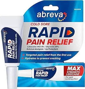 Abreva κρύο επώδυνη θεραπεία Rapid Pain Relief Cream - 1 σωλήνα, 3 γραμμάρια