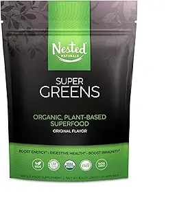 Super Greens Daily Greens Superfood Toz - Sertifikalı USDA Organik Yeşil Toz w/20+ Tüm Gıdalar, Spirulina Toz, Buğday & Barley Grass - Probiyotikler, Fiber & Enzymes - Original Refill, 30 Hizmet