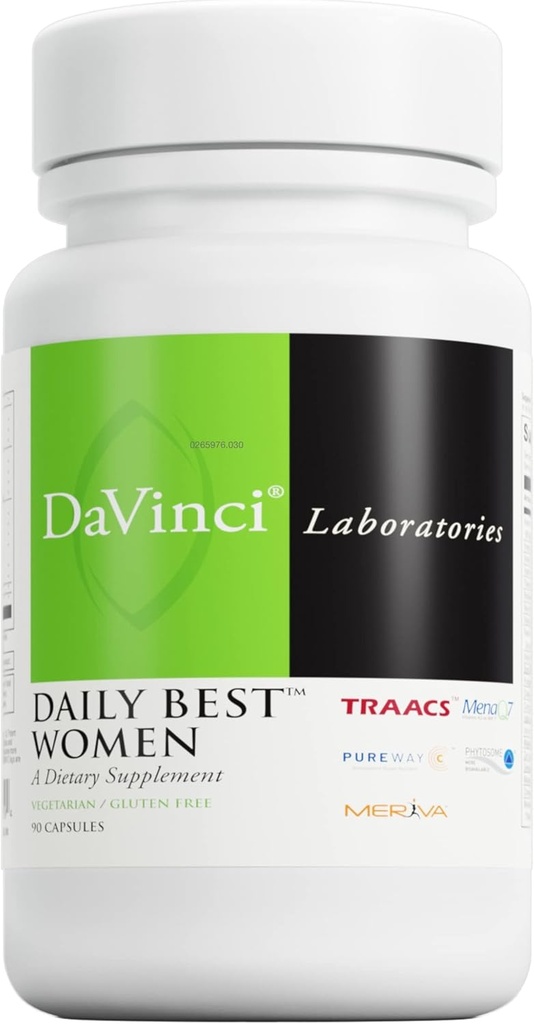 DAVINCI Laboratuvarları - Günlük En İyi Kadın - Vitamin B6, B12 Vitamin C, Vitamin K2 ve Daha Fazla - Vejetaryen, Gluten-Free - 90 Capsules