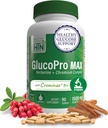 Sağlık Thru Beslenme GlucoPro Max - 1,500 mg Berberine, Chrominex + Kromium ve 1.000 mg Cinnamon | Vegan, Non-GMO, Gluten Free | 90 Paket