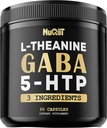 3in1 GABA Supplements 750 mg L-Theanine 200 mg & 5-HTP (5-hidrxytryptophan) - 1000 mg'a Eşdeğer - Beyin Sağlığını Destekleyin, Yoğun Mood - 90 Capsules