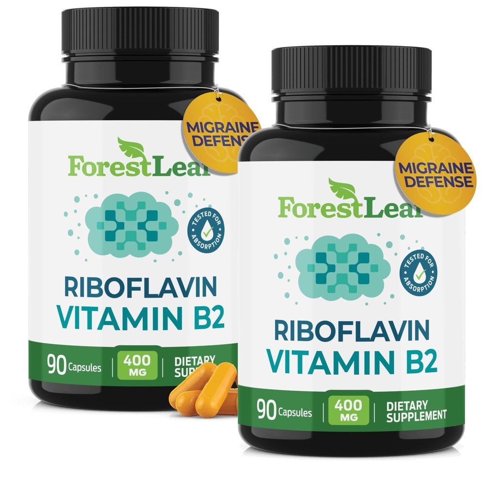 Βιταμίνη Β2 Ριβοφλαβίνη 400mg - Ενέργεια, Δέρμα & Κυτταρική Υγεία συμπλήρωμα - Υποστήριξη νευρικού συστήματος - Βιταμίνη Β 2 Vit B - Μη ΓΤΟ & Χωρίς γλουτένη - B2 Βιταμίνη 400mg Καψάκια λαχανικών, 90 Count 2-Pack