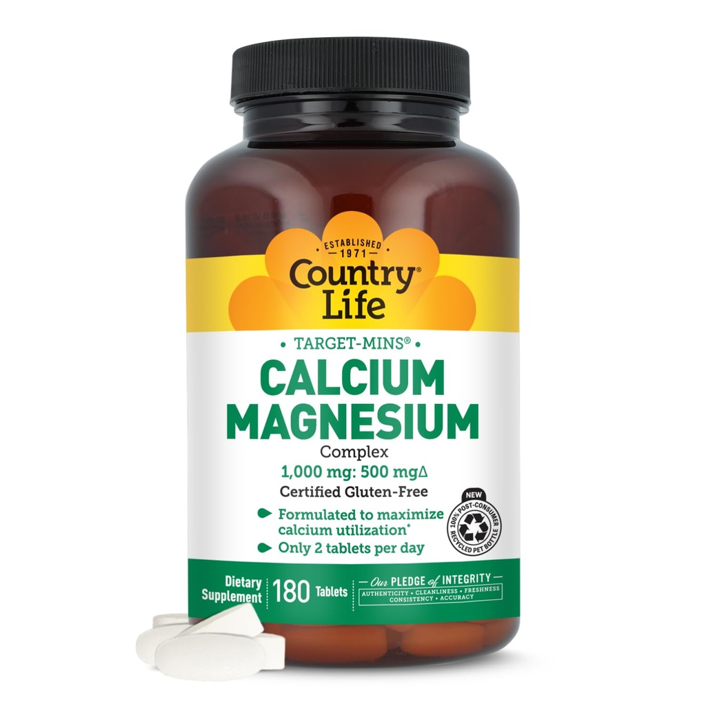 Ülke Yaşam Hedefi-Minsül Magnezyum Kompleksi 1000 mg/500 mg, 180 Tablet, sertifikalı Gluten Free, Sertifikalı Vegan, Onaylanmamış Non-GMO