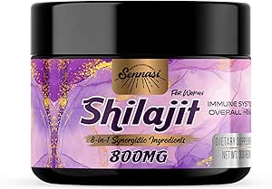 800Mg Shilajit Pure Himalayan Organik, Shilajit en fazla Potency Gold Grade, Shilajit Supplement with 8in-1 Natural Blend & 85+ Trace Minerals for Women, Energy & Immunity,30 Grams