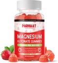 Magnezyum Glycinate Gummies - Şeker Ücretsiz Magnezyum Pyum Vitamin D, B6, CoQ10 Calm Mood & Sleep Support - 60 Strawberry Chews
