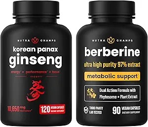 NutraChamps Ενέργεια & Μεταβολική Υποστήριξη: Ginseng & Berberine Duo