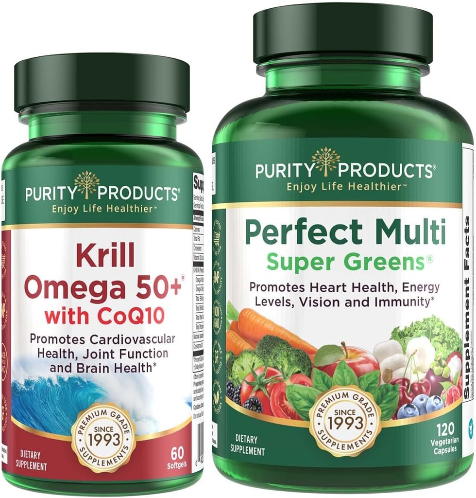 Yüksek kaliteli ürünler Sche - Krill Omega 50+ with CoQ10 + Perfect Multi Greens