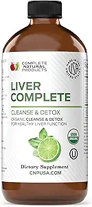 Liver Complete 16oz Support Liquid – Milk Thistle, Chanca Piedra & Dandelion Root – Herbal Cleanse Supplement – Non-GMO, Organik Malzemeler