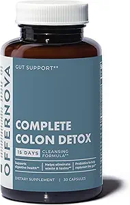 Teklifnova Complete Colon Detox 15 Days 30 Capsules, All Natural Colon Cleanser for Bloating and Constipation Relief for Women & Men, Advanced Gut Cleanse Detox