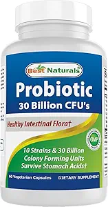 En İyi Doğallar Probiyotik 10 Strains & 30 Milyar CFU Intestinal Flora, 60 Veggie Capsules (60 Kont)