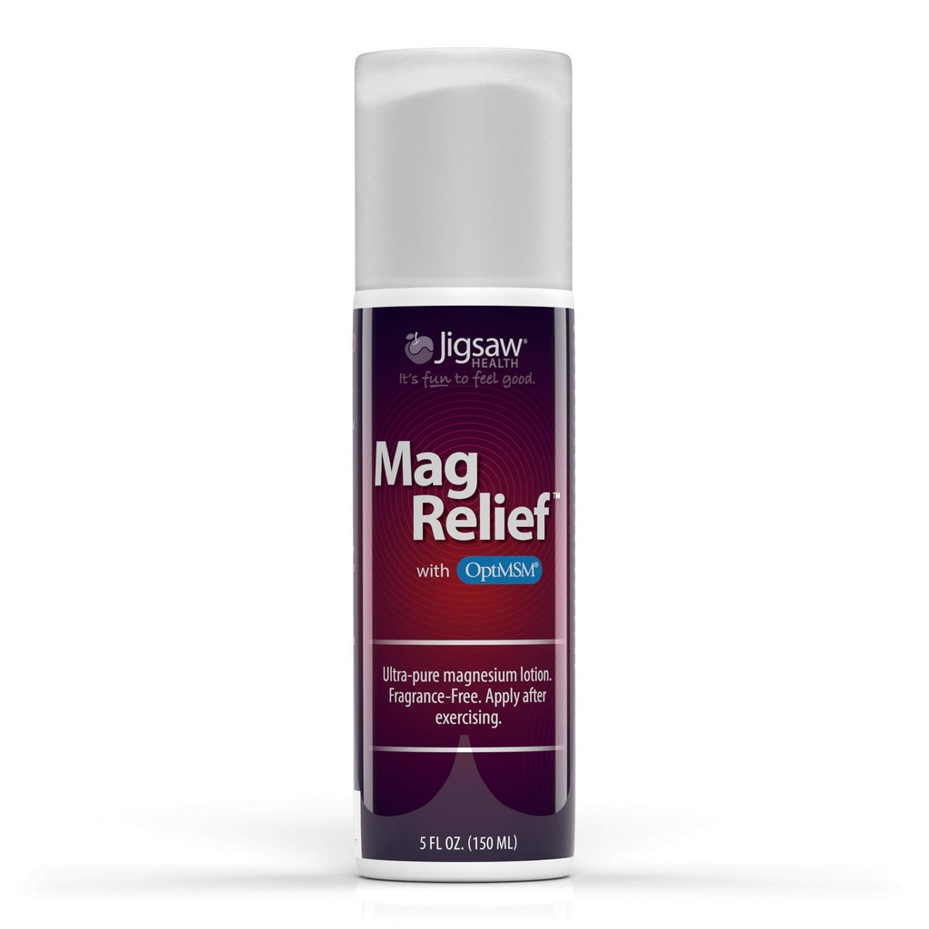 Jigsaw Health MagRelief | Ultra Pure Magnezyum Lotion | Zechstein Magnezyum Klorid ve OptiMSM | Fragrance Free | 5 Ounces