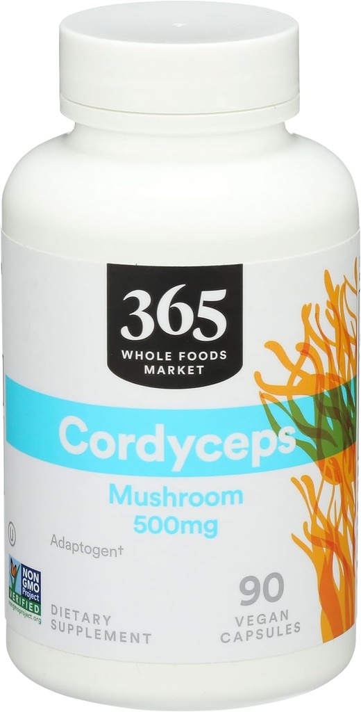 365 by Whole Foods Market, Cordyceps Mushroom Vegan Capsules, 500 mg, 90 Count