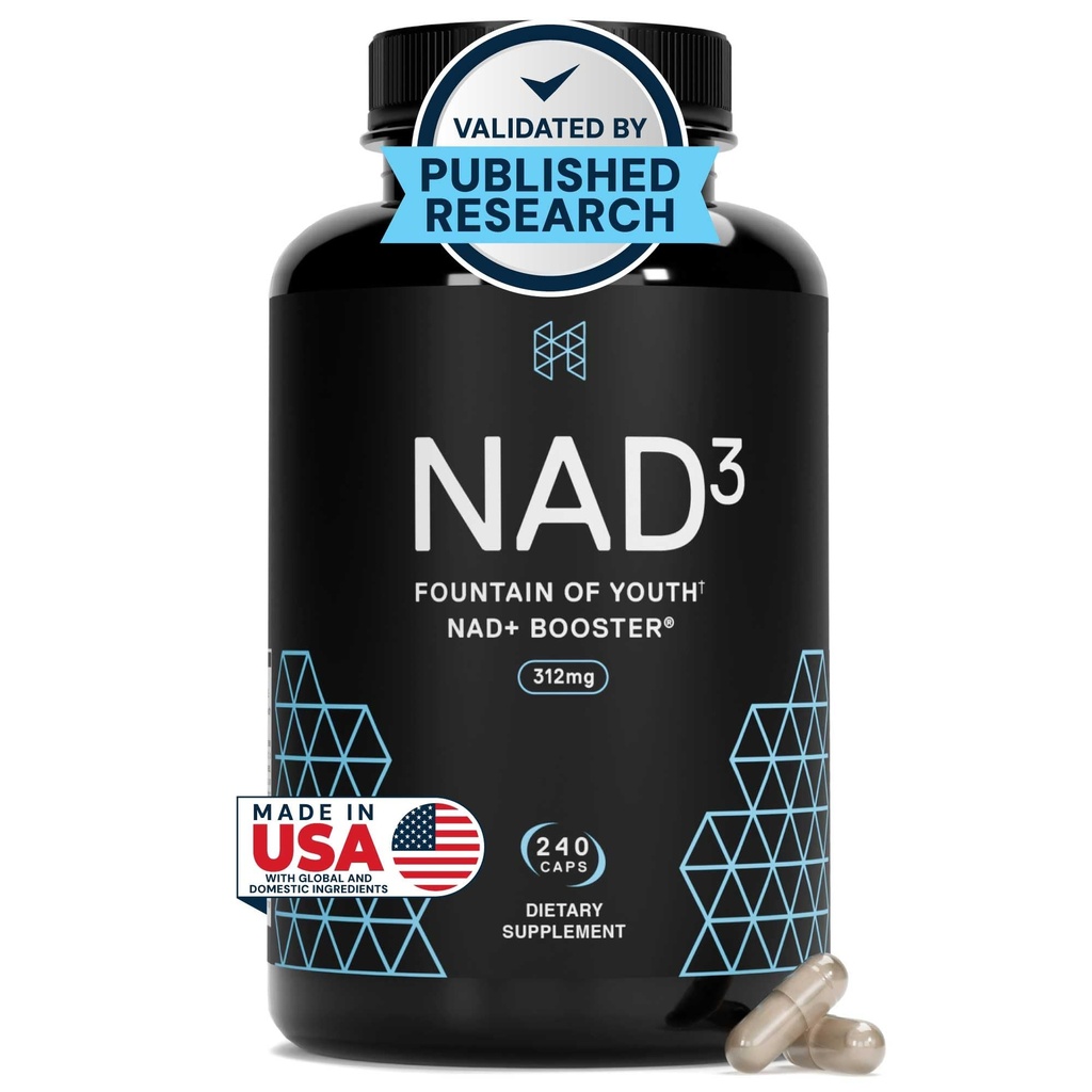 HPN NAD3 Klinik NAD+ Branson, Hücre Sağlığı ve Doğal Enerji - Sağlıklı Ağlama, Metabolik Destek, NRF2 & Longevity, Nicotinamid Riboside & NMN Alternative, 240-Day Supply
