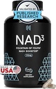 HPN NAD3 Clinical NAD+ Booster, Cellular Health & Natural Energy - NAD Supplement for Healthy Aging, Metabolic Support, NRF2 & Longevity, Nicotinamide Riboside & NMN Alternative, 240ct, 120-Day Supply