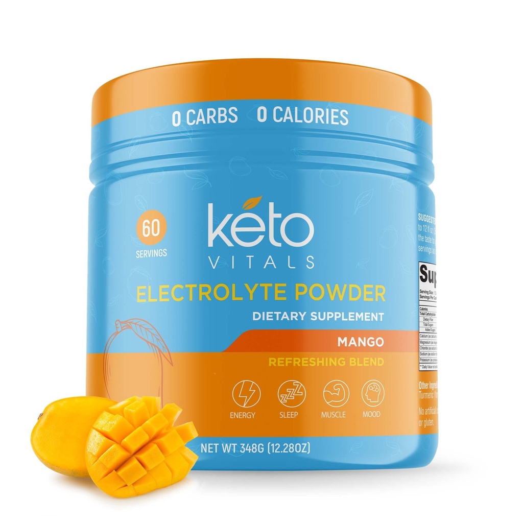 Keto Vitals Electrolytes Toz | Keto-Friendly Electrolytes with P properties, Magnezyum, sodyum,dis | Keto Electrolytes Supplement Energy Drink Mix | Sugar-Free, Zero Calories, Zero Carbs, Zero Calories, Zero Carbs