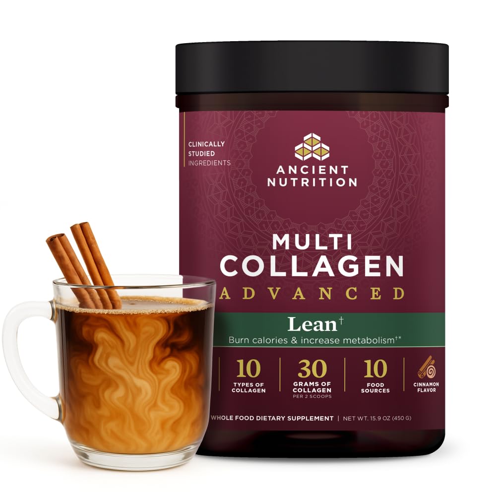 Eski Beslenme Gelişmiş Hydrolyzed Collagen, Toz Protein Lean with Probiyotiks and Vitamin C, Cinnamon, for Women & Men, Supports Health Kilo Management & Muscle Building, 25 Servisler