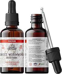 Sweet Wormwood Organic Tincture - Natural Intestinal Cleanse and Digestive Cleanse Supplement - Wormwood Herb Extract for Detox - Made in USA - 2 Fl Oz (Sweet Wormwood - 2 Fl Oz)