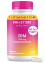 Pembe Stork DIM Supplement for Women - Estrogen ve Hormonlar Menopause, Perimenopause & PMS - DIM 200 mg Plus BioPerine for Mood Support - 60 Day Supply