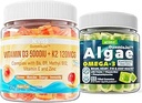 NEVISS Βιταμίνη D3 5000IU + K2 (MK-7) 120mcg Γεμισμένες Gummies + Vegan Omega 3 Gummies 1000mg