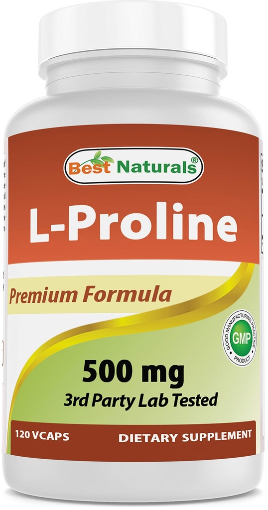 En İyi Doğallar L-proline Amino Asit Diyeti 500 Mg, 120 Kont (817716014456)