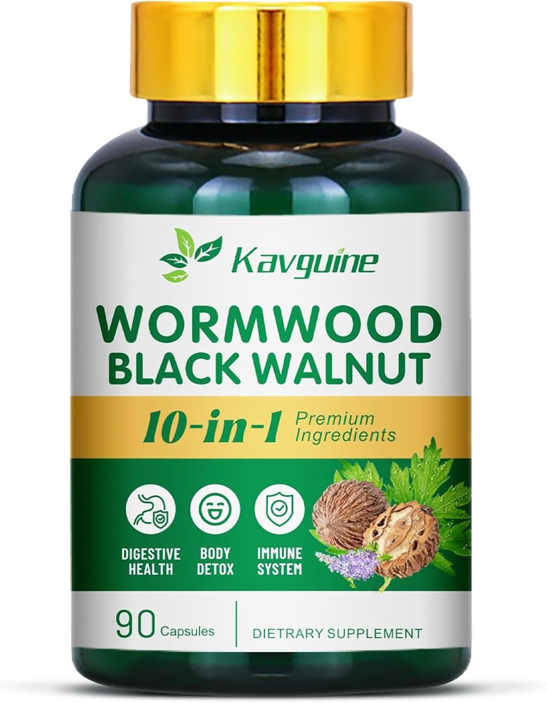 1 Wormwood Capsules - 90 Capsules Supplement, Black Walnut Hulls, Cloves, Black Pepper, Turmeric Curcumin Root, Peppermint Leaf, Supports Cut Health & Digestive Balance