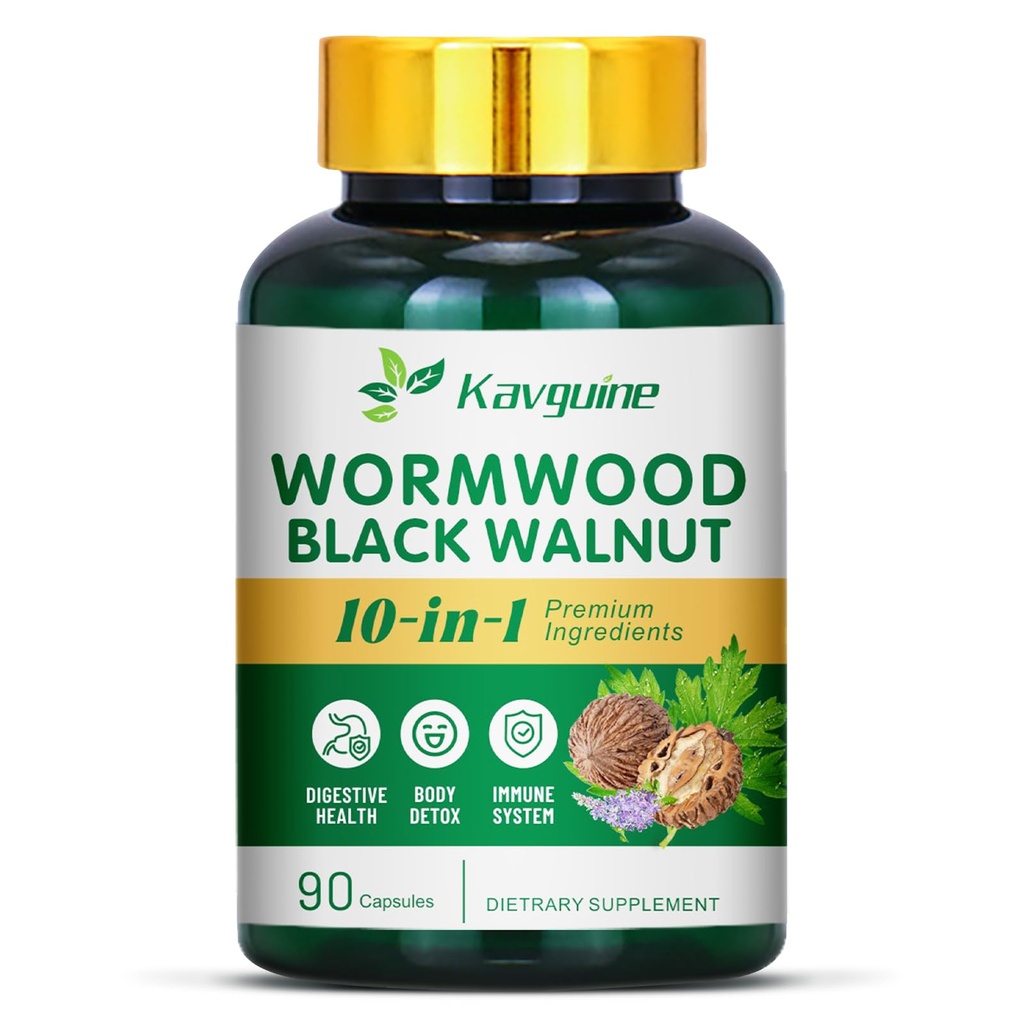 1 Wormwood Capsules - 90 Capsules Supplement, Black Walnut Hulls, Cloves, Black Pepper, Turmeric Curcumin Root, Peppermint Leaf, Supports Cut Health & Digestive Balance