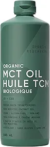 Spor Araştırmaları Organik MCT Petrol - Zhong & Vegan MCTs C8, C10 from Coconuts - Fatty Acid Brain & Body Yakıt, Non-GMO & Gluten Free - Flavorless Oil, Perfect in Coffee, Tea & protein Shakes - 32 ozz