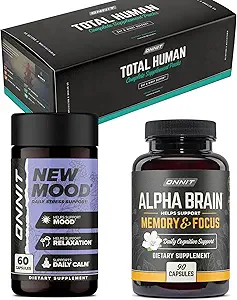 ONNIT Total Human + Alfa Brain 90ct + New Mood 60ct Stack