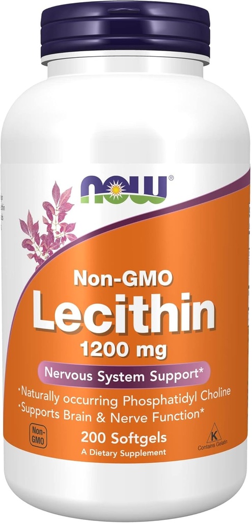 Şimdi Gıdalar Tamamlar, Lecithin 1200 mg doğal olarak gerçekleşen Phosphatidyl Choline, 200 Softgels