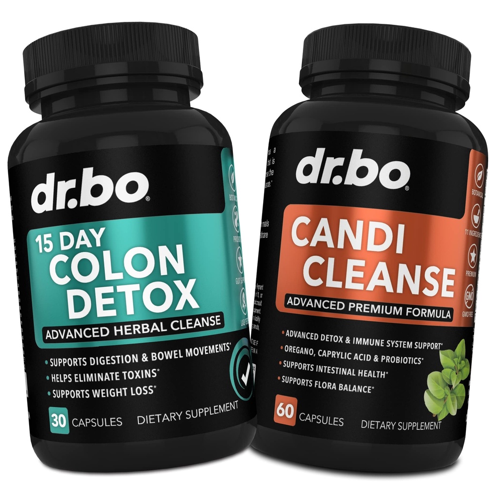 Colon Candi Cleanse Detox Υποστήριξη - Anti Overgrowth & 15 ημέρες Intestinal Cleanse χάπια & Probiotic - Έλεγχος ισορροπίας & γρήγορη δράση Φυσικό Laxative για ανακούφιση δυσκοιλιότητας - Bowel Movement Gut Health